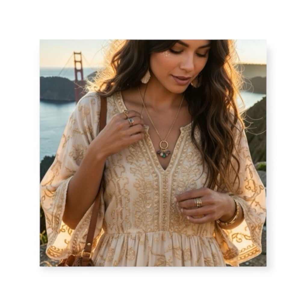 new Rivka Friedman ꕥ Briolette Gemstones Pendant Necklace ꕥ 18K Gold Clad ꕥ Gems